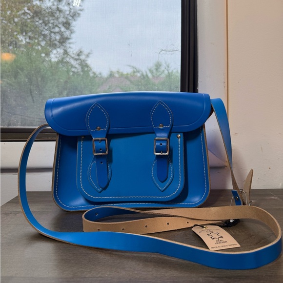 Cambridge Satchel Company Crossbody Turquoise Blue Leather - Picture 1 of 10